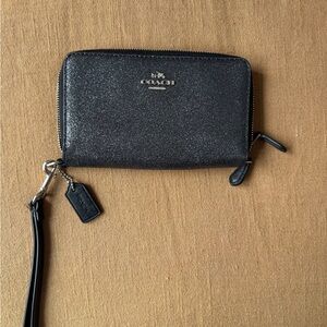 Coach Glittery Black Wristlet